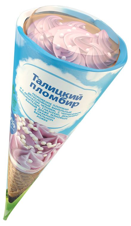 Мороженое пломбир Талицкое молоко с черникой, 70 г