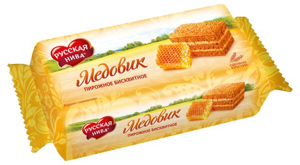 Торт медовик классический русская Нива 340г