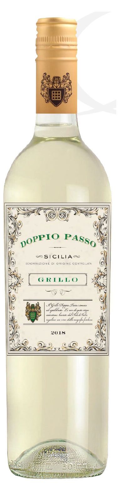 Вино Doppio Passo Грилло сухое белое Италия, 0,75 л