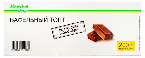 Торт вафельный Каждый День со вкусом шоколада, 200 г