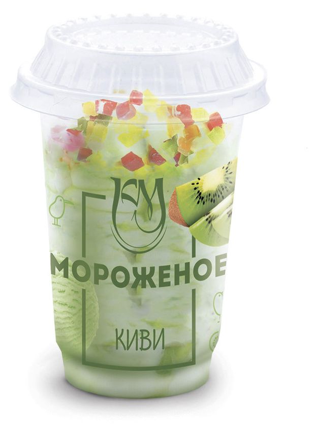 Мороженое пломбир Калинов Мост с ароматом киви и мармеладом 6% ЗМЖ, 160 г