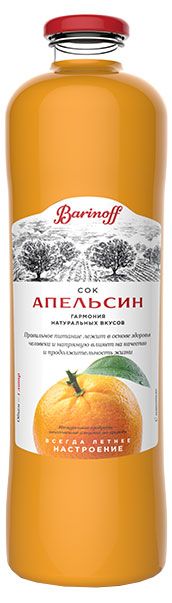 Сок апельсиновый Баринофф с мякотью, 1 л