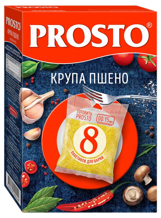 Пшено PROSTO в пакетиках для варки 8 порций 500 г 90₽