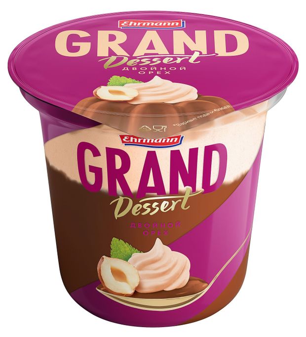 Пудинг Ehrmann Grand Dessert двойной орех 4.9%, 200 г