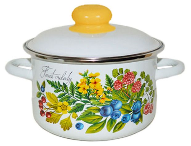 Купить Кастрюля «Стальэмаль» стальная эмалированная с нержавеющим ...