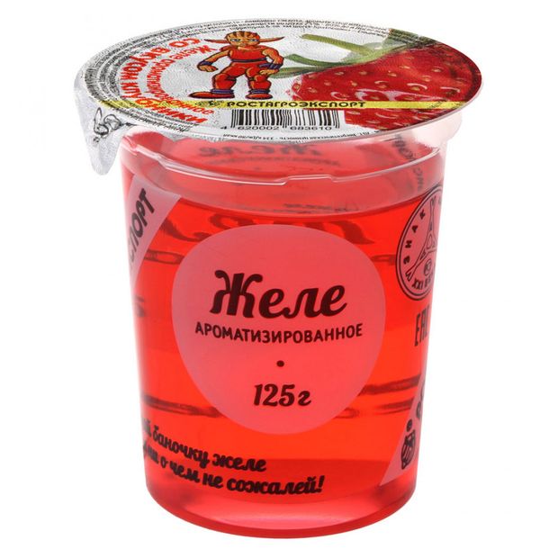Желе РостАгроЭкспорт клубника охлажденное, 125 г
