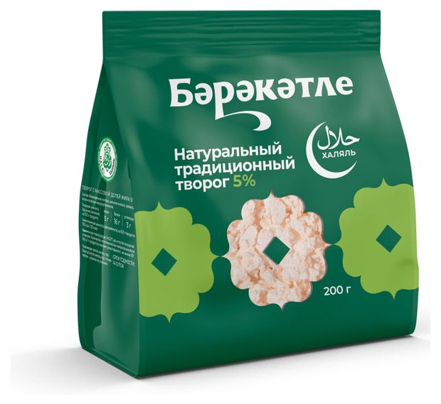 Творог зерненый Бэрэкэтле халяль 5 БЗМЖ 200 г 114₽