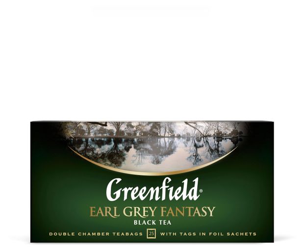 Чай черный Greenfield Earl Grey Fantasy с ароматом бергамота в пакетиках, 25 шт