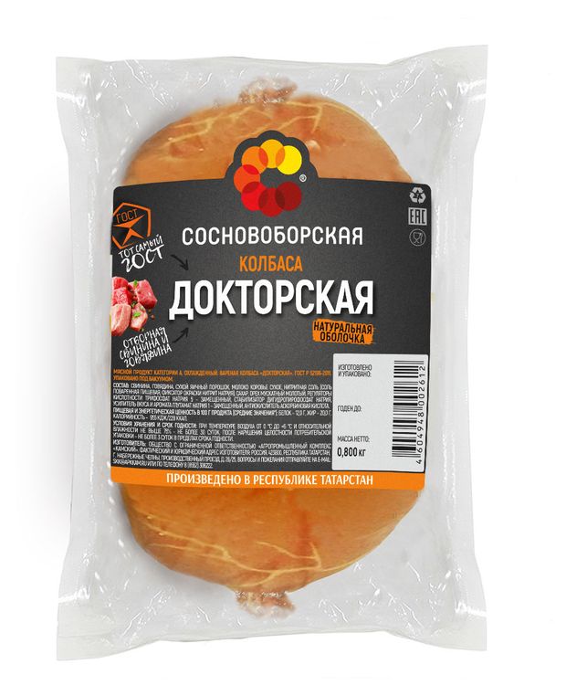 Колбаса Сосновоборская Докторская, 800 г