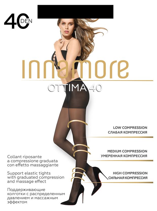 Колготки женские Innamore Ottima 40 den черные, размер 4