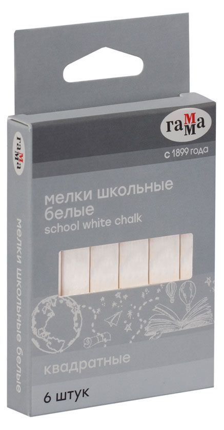 Мелки школьные Гамма белые 6 шт 45₽