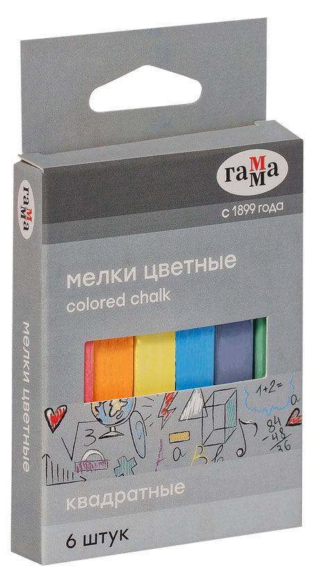 Мелки школьные Гамма цветные 6 шт 53₽