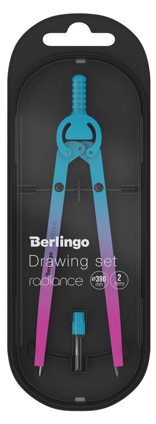 Готовальня Berlingo Radiance 2 предмета циркуль 170мм розовыйголубой 680₽