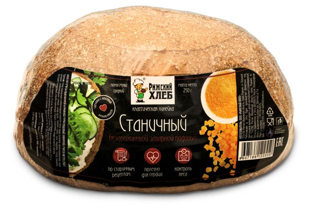 Хлеб пшенично-ржаной Рижский хлеб Станичный бездрожжевой 250 г 69₽