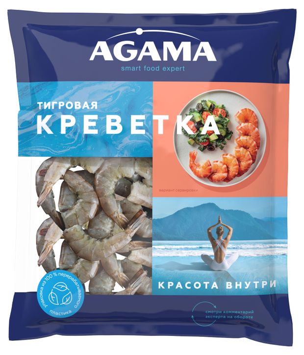 Креветки Agama тигровые 1620 400 г 1000₽