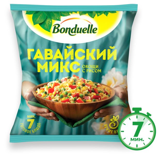 Смесь овощная Bonduelle Гавайский микс овощи с рисом замороженная, 400 г