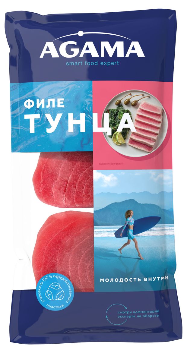Тунец замороженный Agama филе-кусок 400 г 770₽
