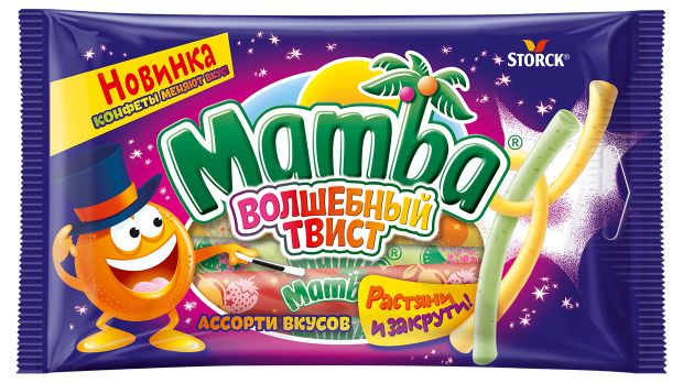 Конфеты жевательные Mamba Волшебный твист Германия, 70 г