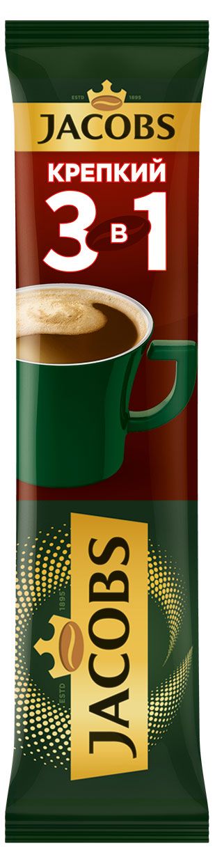 Jкофе растворимый Jacobs Крепкий 3в1, 13,5 г