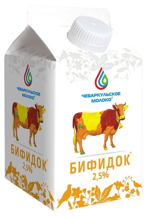 Напиток кисломолочный Бифидок Чебаркульское молоко 2,5% БЗМЖ, 500 г