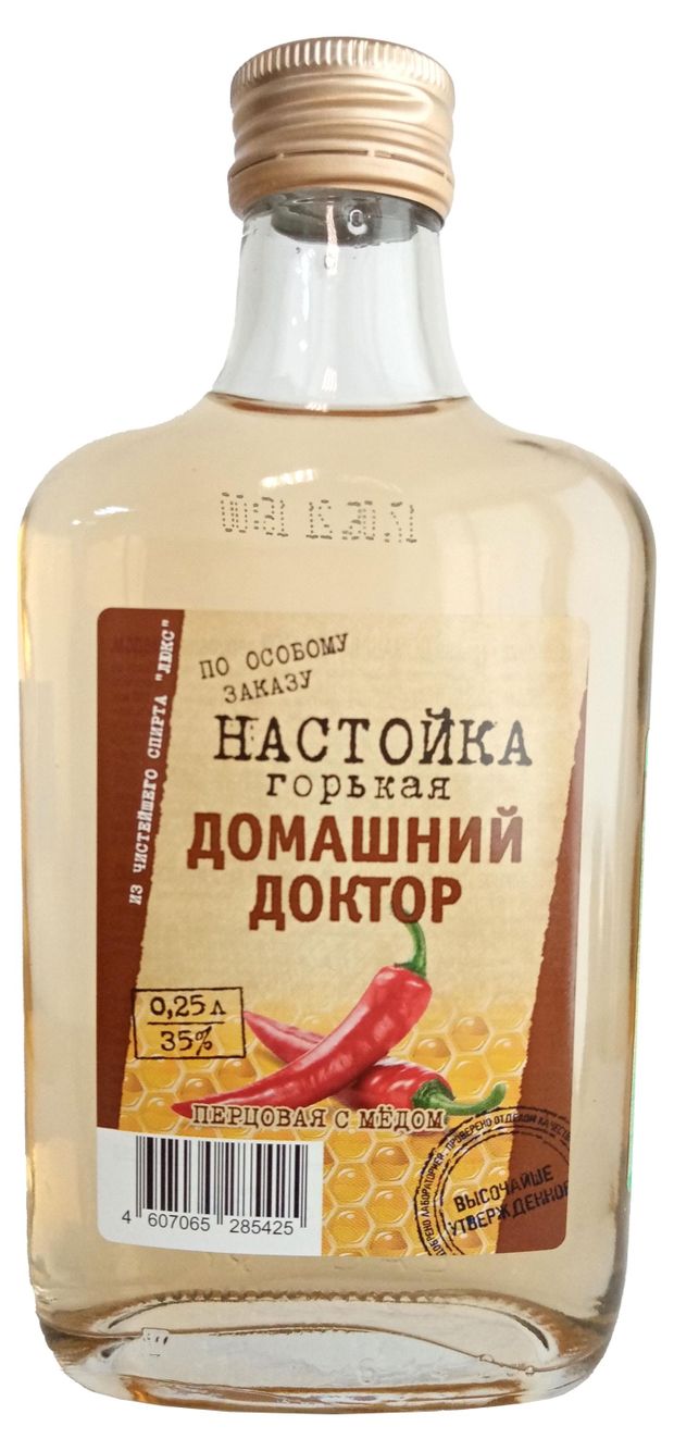 Настойка Домашний Доктор Мед с перцем Россия, 0,25 л