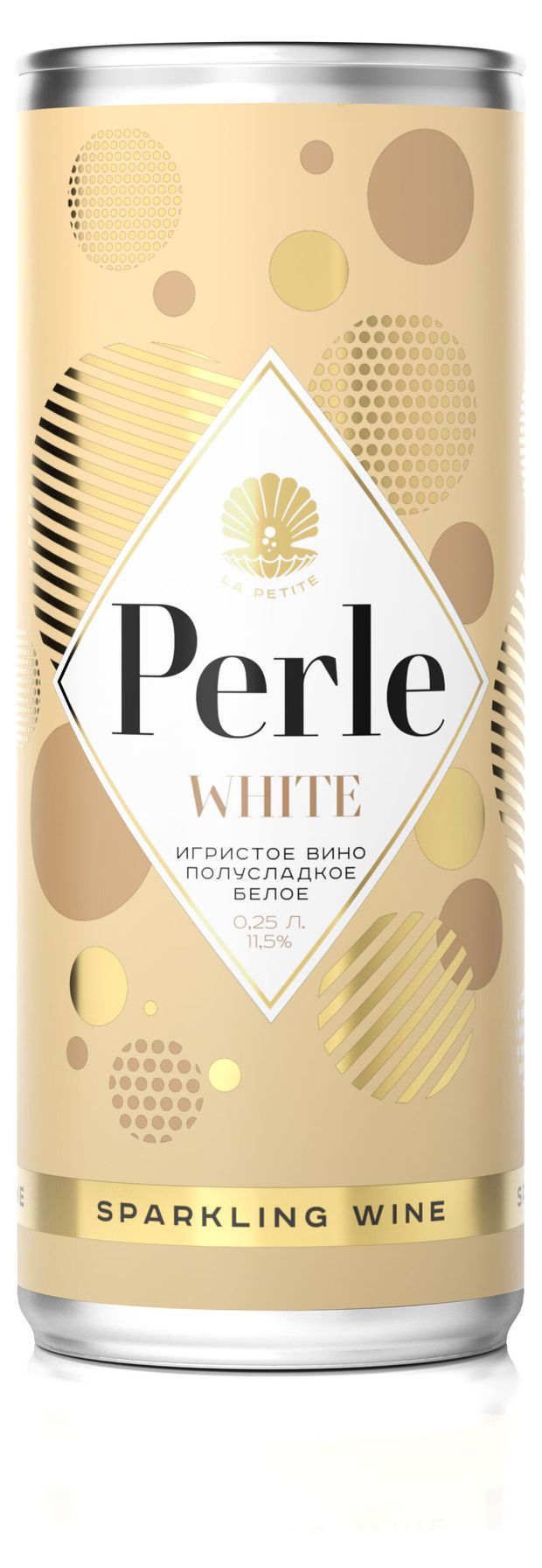 Игристое вино Perle белое полусладкое Россия, 0,25 л