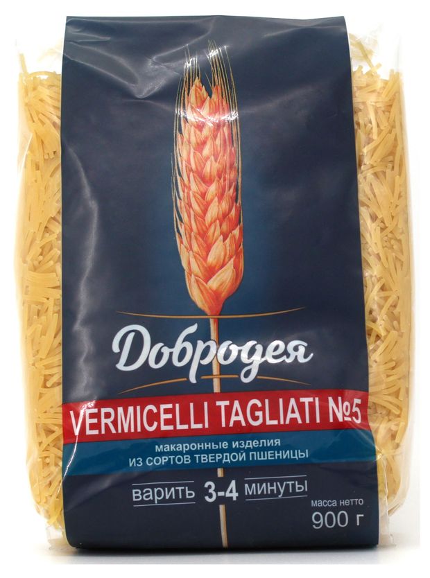 Макаронные изделия Добродея Вермишель 5, 900 г