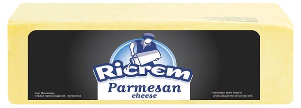  Сыр твердый Ricrem Пармезан выдержанный 6 месяцев 42% БЗМЖ Аргентина, вес