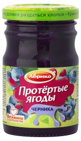 Протертые ягоды Абрико черника, 230 г