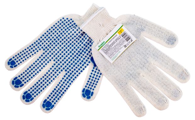 Перчатки Каждый день трикотажные 10 класс с ПВХ точкой р S 23₽