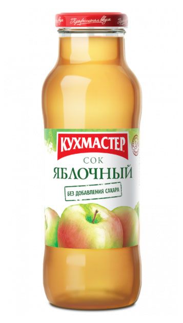 Сок КУХМАСТЕР осветленный яблочный, 680 мл