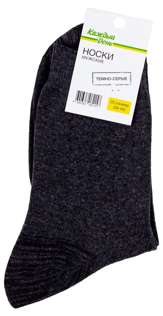 Носки мужские Каждый день темно-серые, р. 25