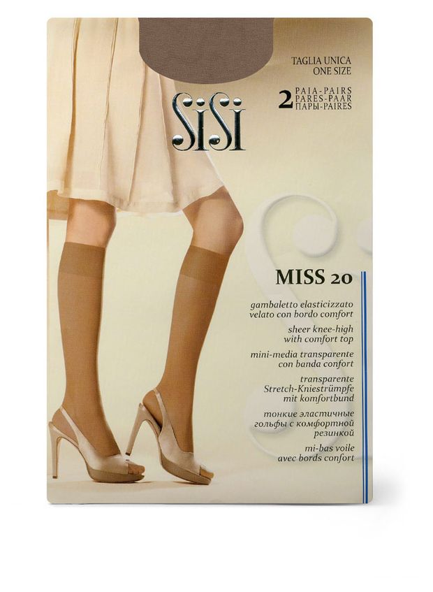 Гольфы женские SiSi Miss 20 den Miele светло-бежевые р. универсальный, 2 пары