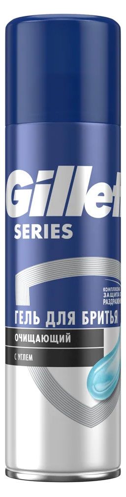 Гель для бритья Gillette Series Очищающий с древесным углем Великобритания, 200 мл