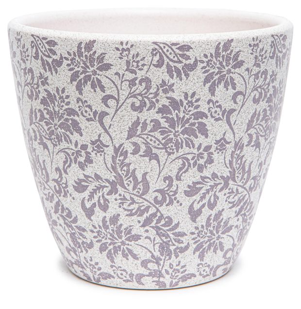 Горшок Гобелен керамический белыйбез поддона, 15 см