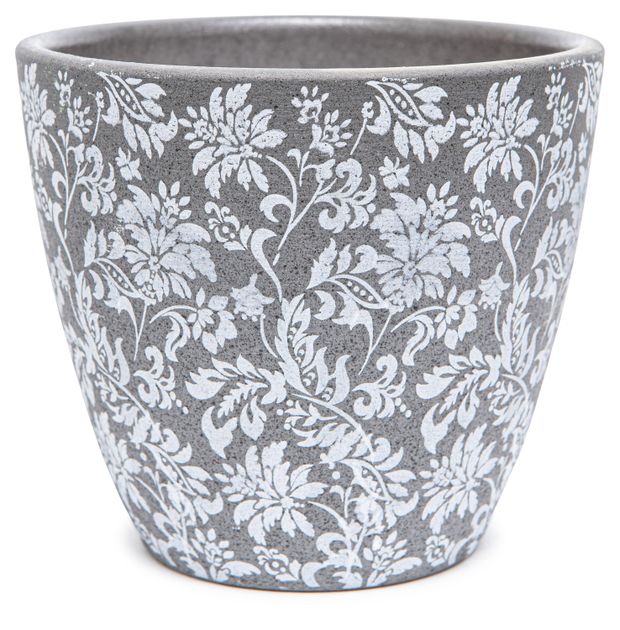 Горшок Гобелен керамический черный без поддона, 12 см