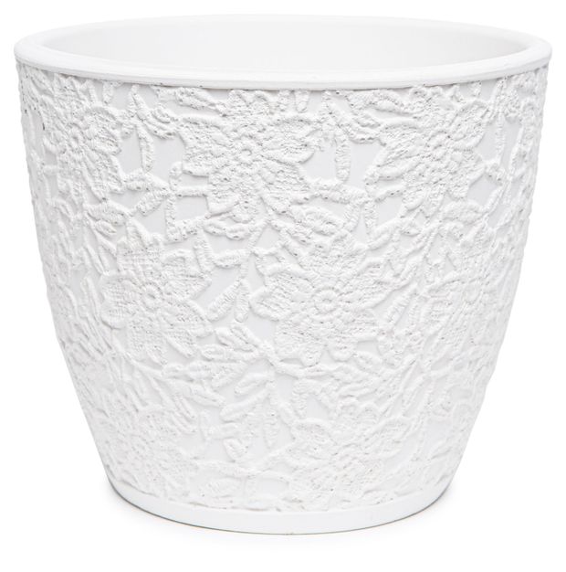 Горшок Лютик керамический белый без поддона, 15 см
