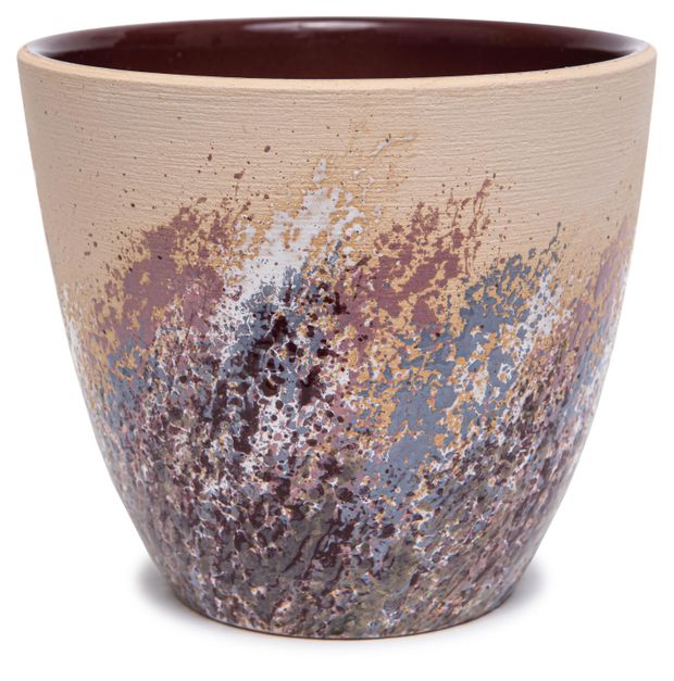 Горшок Живопись керамический бежевый без поддона, 15 см