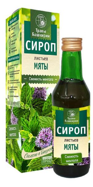 Сироп Травы Башкирии из листьев мяты, 240 мл