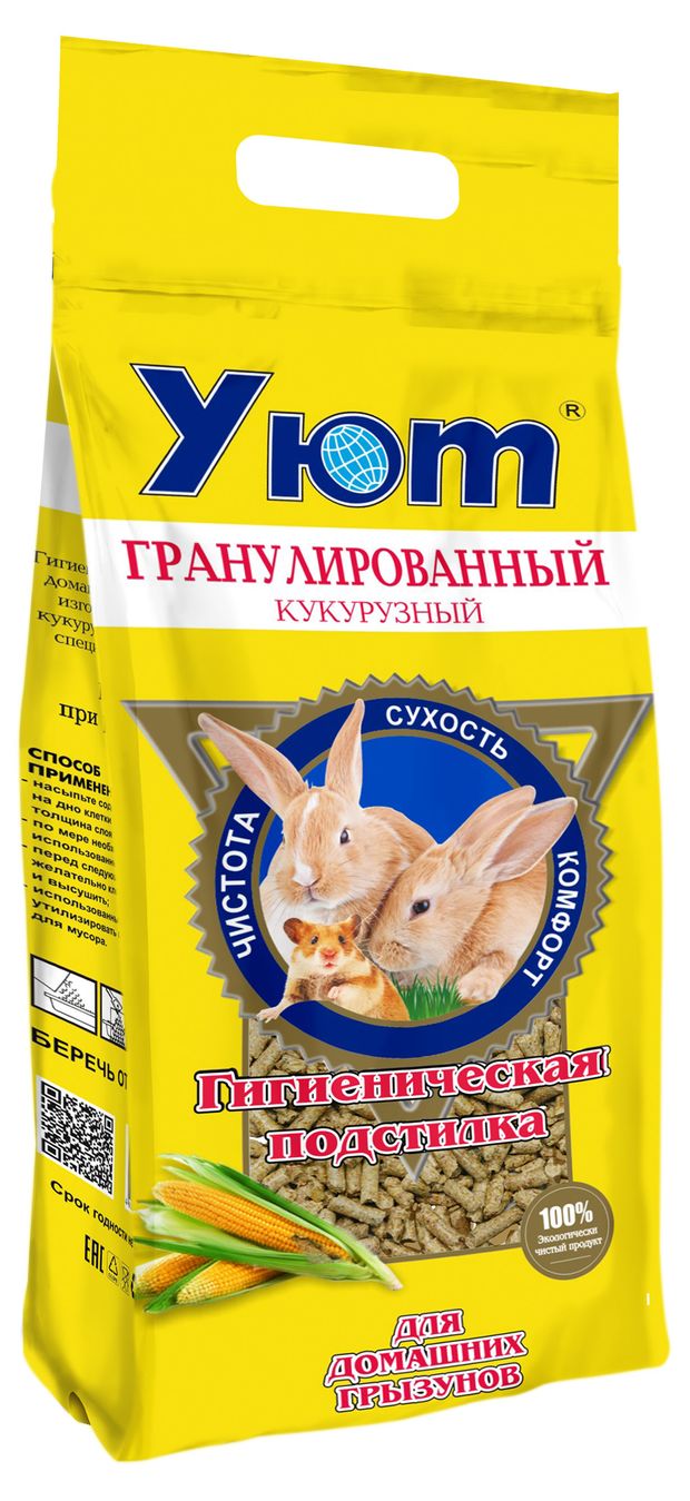 Подстилка для грызунов Уют кукурузная гигиеническая гранулы 9 л 310₽