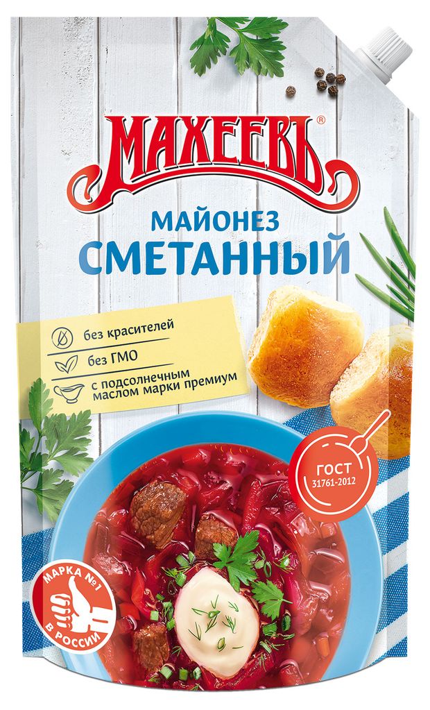 Майонез Махеевъ Сметанный 50,5% охлажденный, 770 г