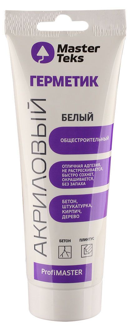 Герметик акриловый MasterTeks белый 250 мл 260₽