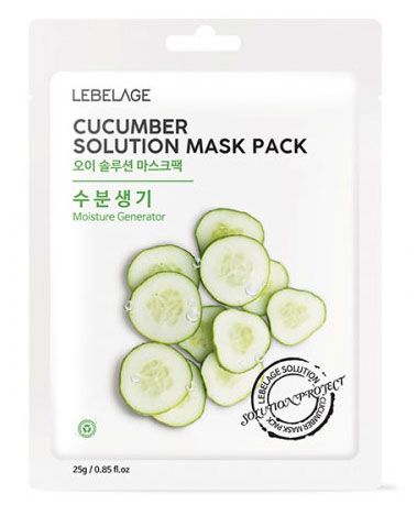 Маска тканевая для лица Lebelage с экстрактом огурца Корея, 25 мл
