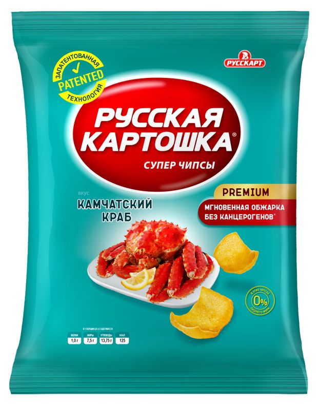 Чипсы Русская картошка со вкусом камчатского краба 140 г 121₽