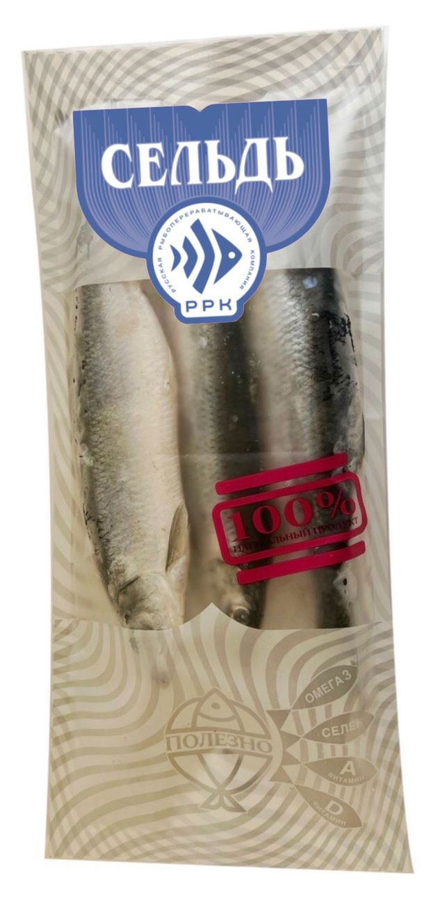 Сельдь замороженная РРК неразделанная, 700 г