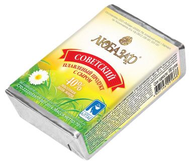 Плавленый продукт ЛюбаЗар Советский с сыром брикет 40%, 70 г
