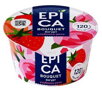 Йогурт EPICA Bouquet фруктовый с клубникой и розой 48 130 г 73₽