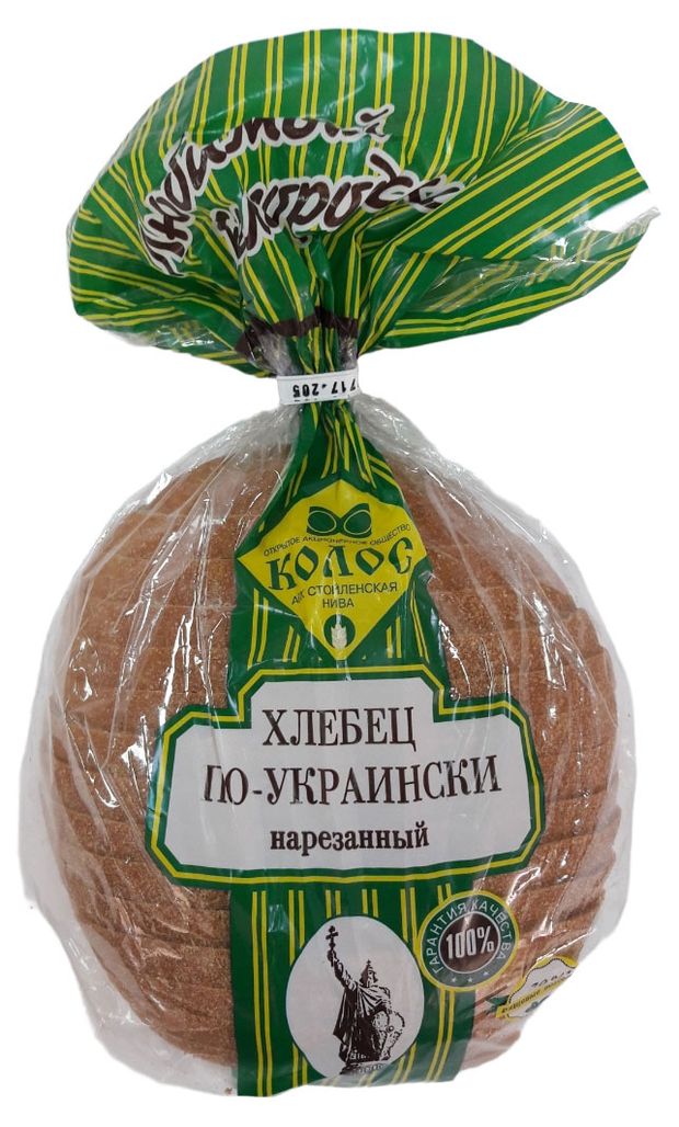 Хлеб пшенично-ржаной Колос Хлебец по-украински без добавления сахара нарезка, 500 г