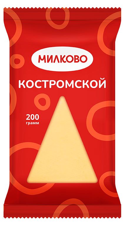 Сыр полутвердый Костромской Милково 45 БЗМЖ 200 г 180₽