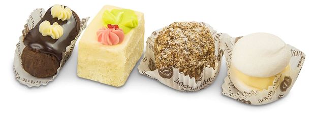 Пирожные мини Добрынинский Ассорти охлажденные набор 4 шт, 573 г